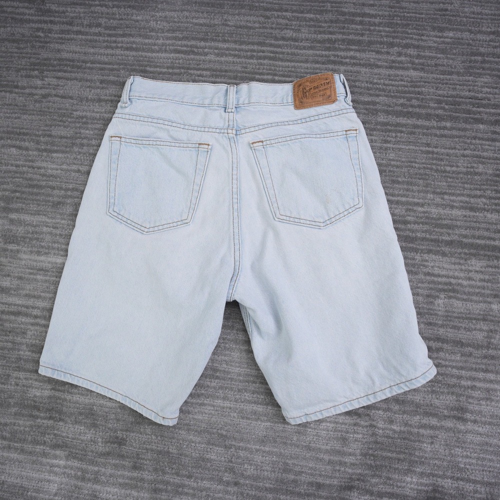 Vintage Gap Easy Fit Denim Shorts Mens 30 (29x9) Light Blue Made in USA Cotton - Picture 2 of 10
